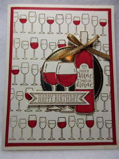 Happy Birthday Wine Glass Bottle Half Full Card Kit Birthday Wine