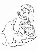 Mermaid Coloring Cute Pages Getcolorings Printable sketch template