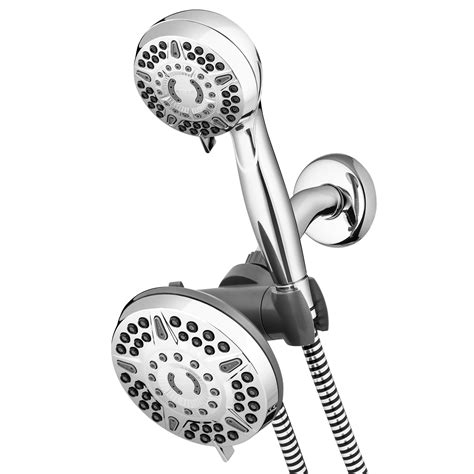 juash6 mode powerpulse massage dual shower head system chrome xet