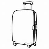 Suitcase Coloring Clipart Pages Template Luggage Open Clip Travel Cartoon Drawing Printable Colouring Maleta Para Colorear Print Wheels Color Tag sketch template