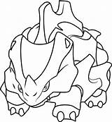 Rhyhorn Pokémon Coloringpages101 sketch template