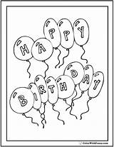 Birthday Coloring Happy Pages Balloons Printable Colorwithfuzzy Sheet sketch template