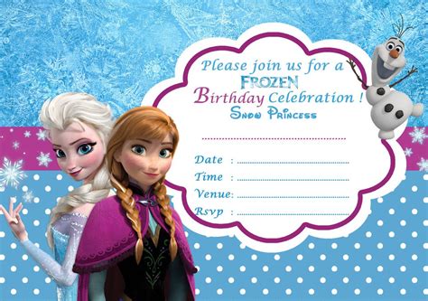 frozen party invitation template