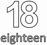 Coloring Number 18 Eighteen Kids Pages Sheets Zahlen Learning Gemerkt Von sketch template