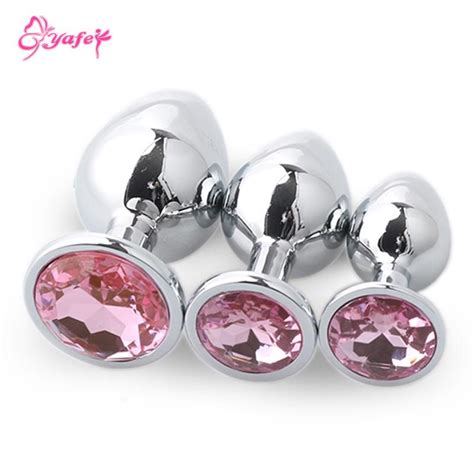 Buy 3pcs Crystal Anal Sex Toys Anal Butt Plug Suction Cup Anal Male