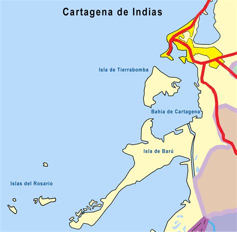 mapa regional de la isla de   cartagena