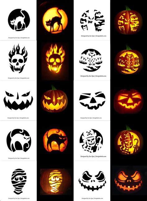 printable halloween pumpkin carving stencils patterns