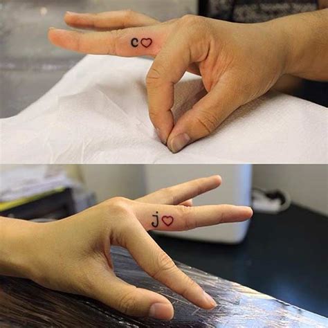 Unique Couple Finger Tattoos