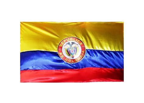 Bandera Colombia 130 X 90 Centímetros Escudo Tela Satinada 39 900