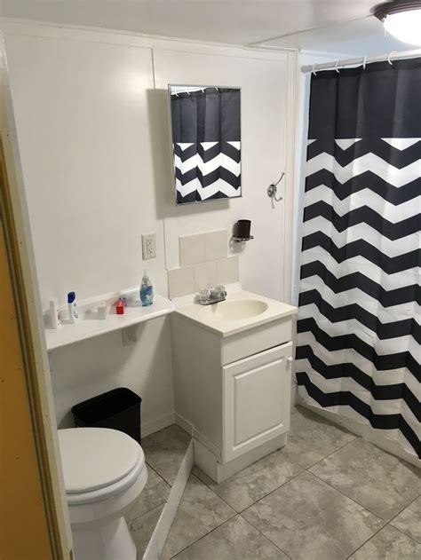 basement bathroom springfield house airbnb house basic shower curtain
