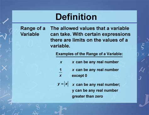 definition variables unknowns  constants range   variable mediamath