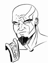 Kratos Colorear sketch template