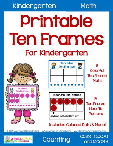 printable ten frames  kindergarten teaching kindergarten teaching