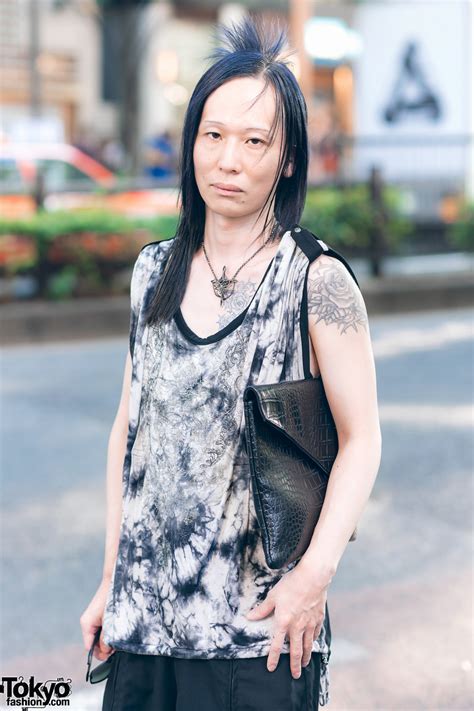 harajuku street style w monochrome fashion tattoos crocodile leather