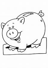 Coloring Bank Piggy Popular sketch template