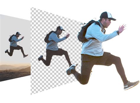man   backpack  running   air   photo