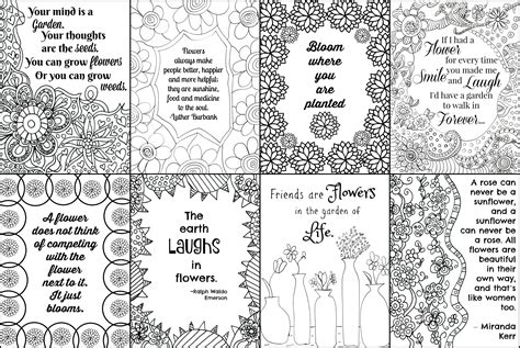 printable flower quote coloring pages
