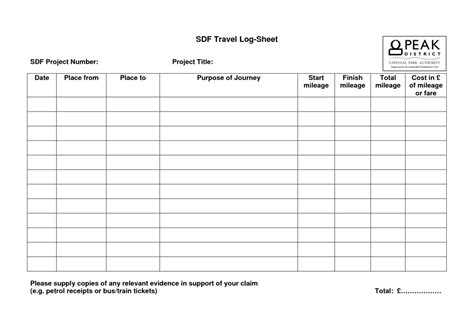 travel log template excel xlts
