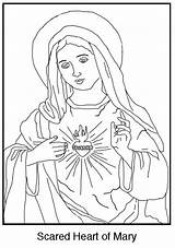Mary Coloring Mother Pages Virgin Printable Getcolorings Color Heart Immaculate sketch template