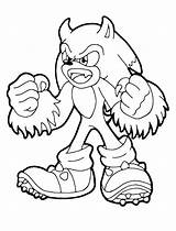 Sonic Coloring Pages Printable Super Werehog Hedgehog Kids Knuckles Monster Boom Fast Strong Creepy sketch template