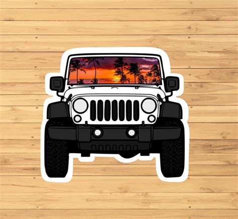 sunset jeep sticker water resistant personalized gifts etsy