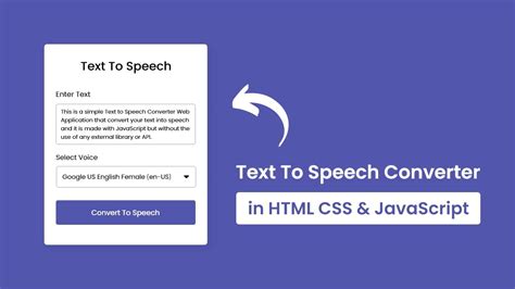 text  speech converter  html css javascript