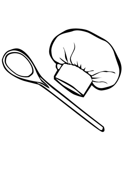 chef hat  coloring pages clipart wikiclipart