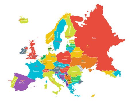 el continente europeo la cartathe european continent countries capitals nationalities