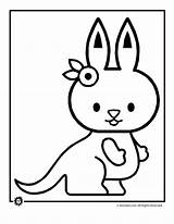 Kangaroo Coloring Cute Pages Baby Drawing Color Draw Print Kangaroos Clipart Getdrawings Popular sketch template