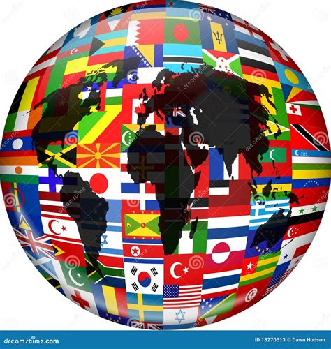 flag globe stock  image