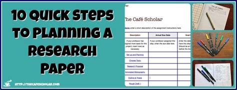 quick steps  planning  research paper  cafe scholar