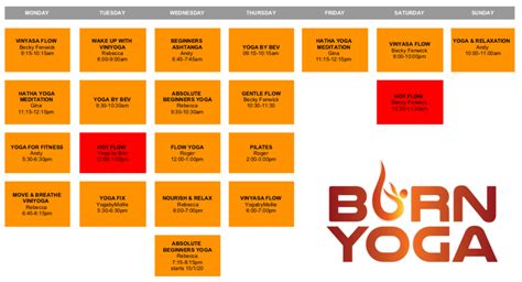 yoga classes  timetables