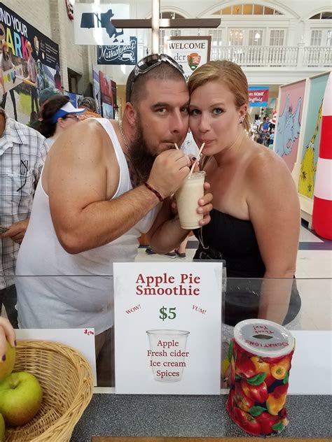Enjoying An Apple Pie Smoothie At The New England Apples Booth In The