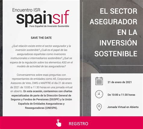 Encuentro Isr El Sector Asegurador En La InversiÓn Sostenible Spainsif