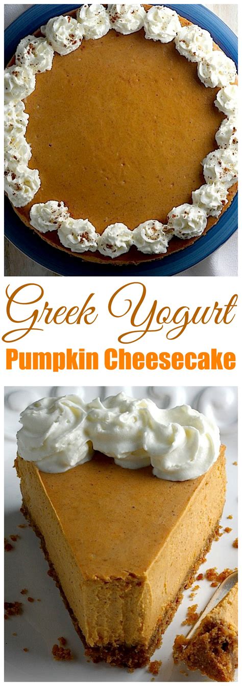 creamy greek yogurt pumpkin pie cheesecake baker by nature