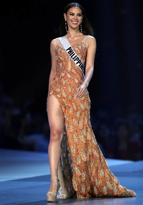 catriona wears evening gown at miss universe preliminary round photos