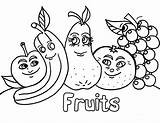 Fruit Coloring Pages Fruits Kids Salad Printable Sheets Basket Kindergarten sketch template