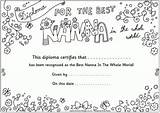 Nanna Diploma Diplomas Nana Grandma Grandparents Grandad Brother Teacher sketch template