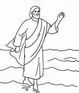 Jesus Coloring Water Walks Pages Walking Peter Drawing Kids Easy Christ Color Simple Printable Walk Draw Ascension Boyhood Colouring Drawings sketch template