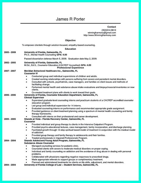 outstanding counseling resume examples   approved resume