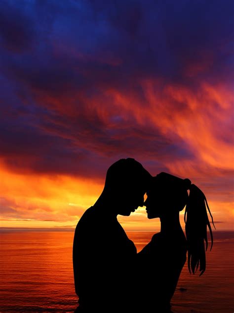 couple wallpaper 4k romantic silhouette sunset