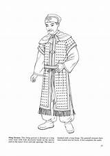 Chinese Ming Traditional Coloring Emperor Dynasty China Costume Kids sketch template