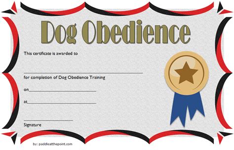 dog training certificate template  latest designs  fresh