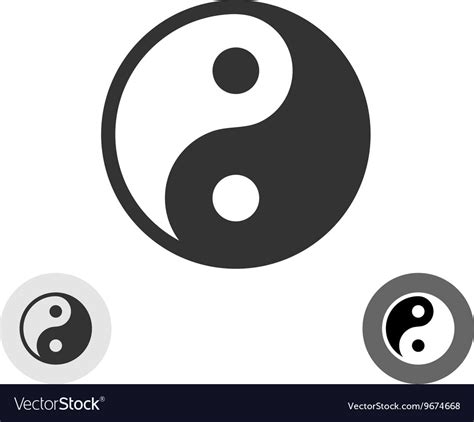 Yin Yang Black Round Logo Japan Symbol Royalty Free Vector