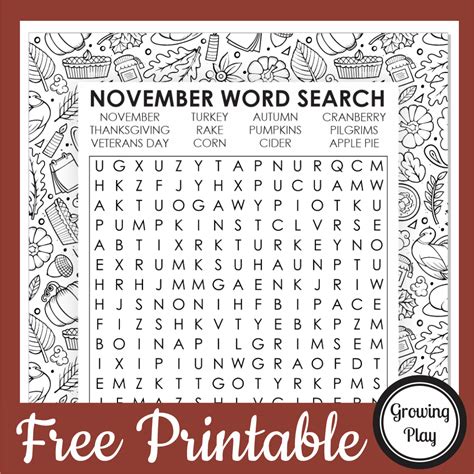 november word search puzzles word search printable