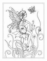 Fairy Coloring Pages Fairies Adults Pixie Realistic Print Garden Printable Fantasy Faerie Tooth Intricate Boy Book Drawing Hollow Flower Color sketch template