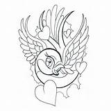 Tattoo Designs Heart Bird Tattoos Stencil Flash Cartoon Cliparts Clipart Uncolored Hearts Animated Sweet Drawings Star Tattoomagz Tribal Birds Library sketch template