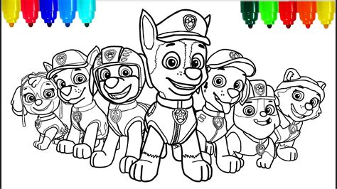 paw patrol coloring pages learny kids