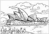 Coloring Opera House Colouring Australia Pages Sydney Kids Around Australian Uluru Printable Flag Activityvillage Color Related Board History Activities Map sketch template