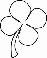 Clover Leaf Four Outline Coloring Shamrock Printable Clip Pages Clipart Template Leaves Drawing Cliparts Kids Line Coloring4free 2021 Clovers Flower sketch template
